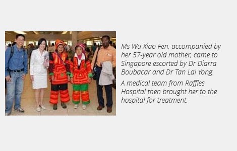 ms wu xiao fen arrival to singapore met by raffles hospital staff