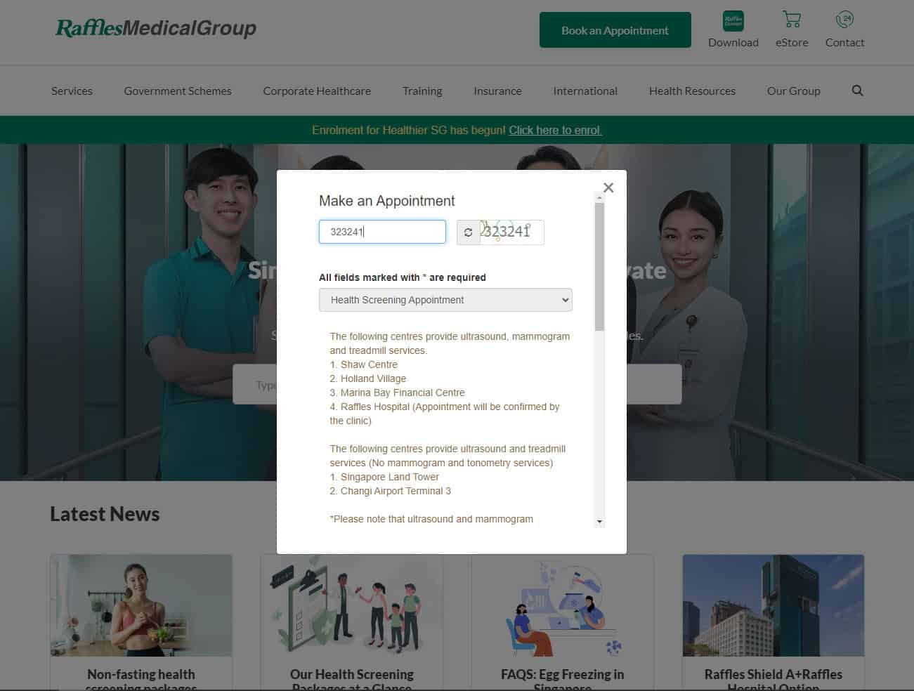 rafflesmedicalgroup.com website appointment booking solve gatcha