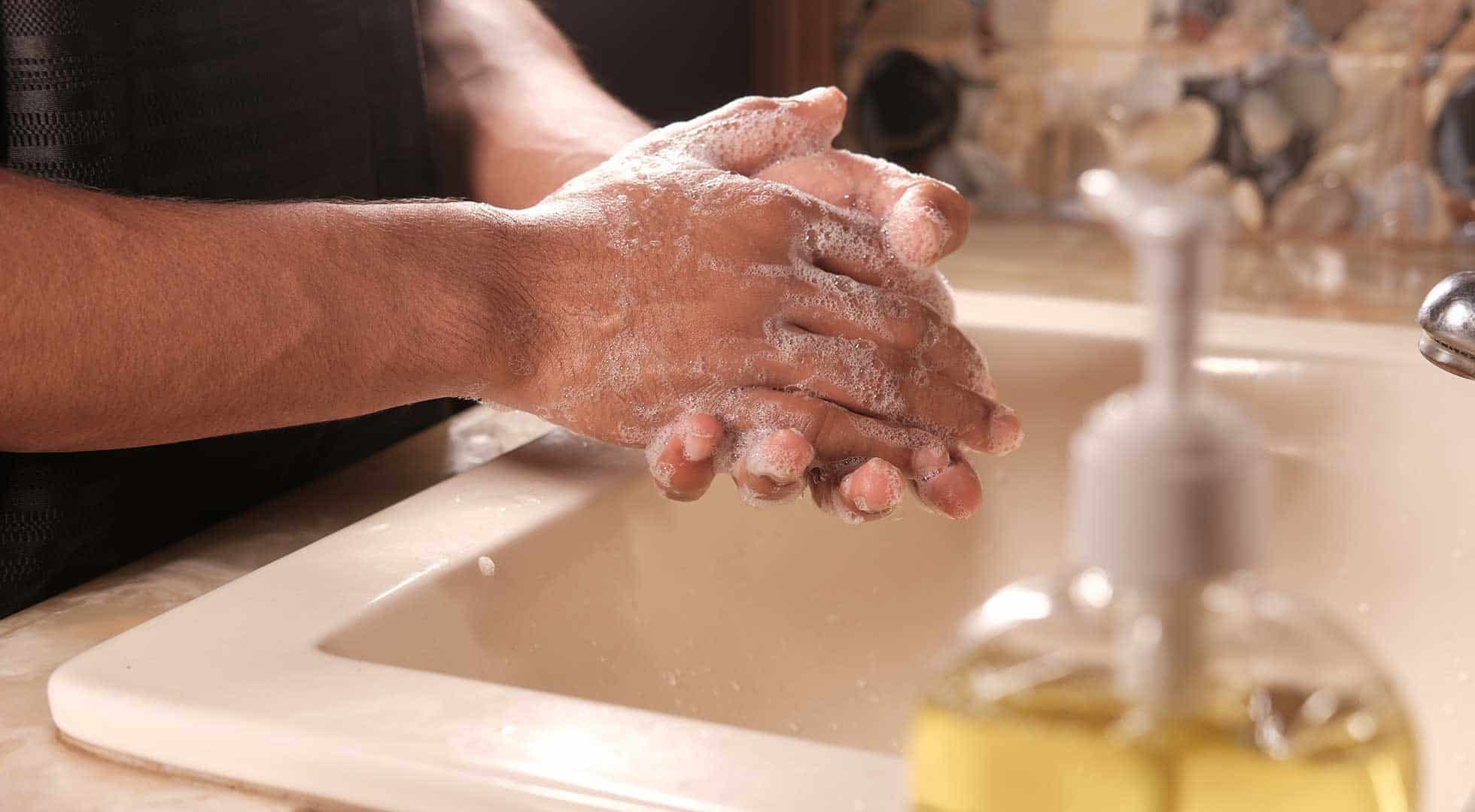 frequent hand washing when hands are soiled