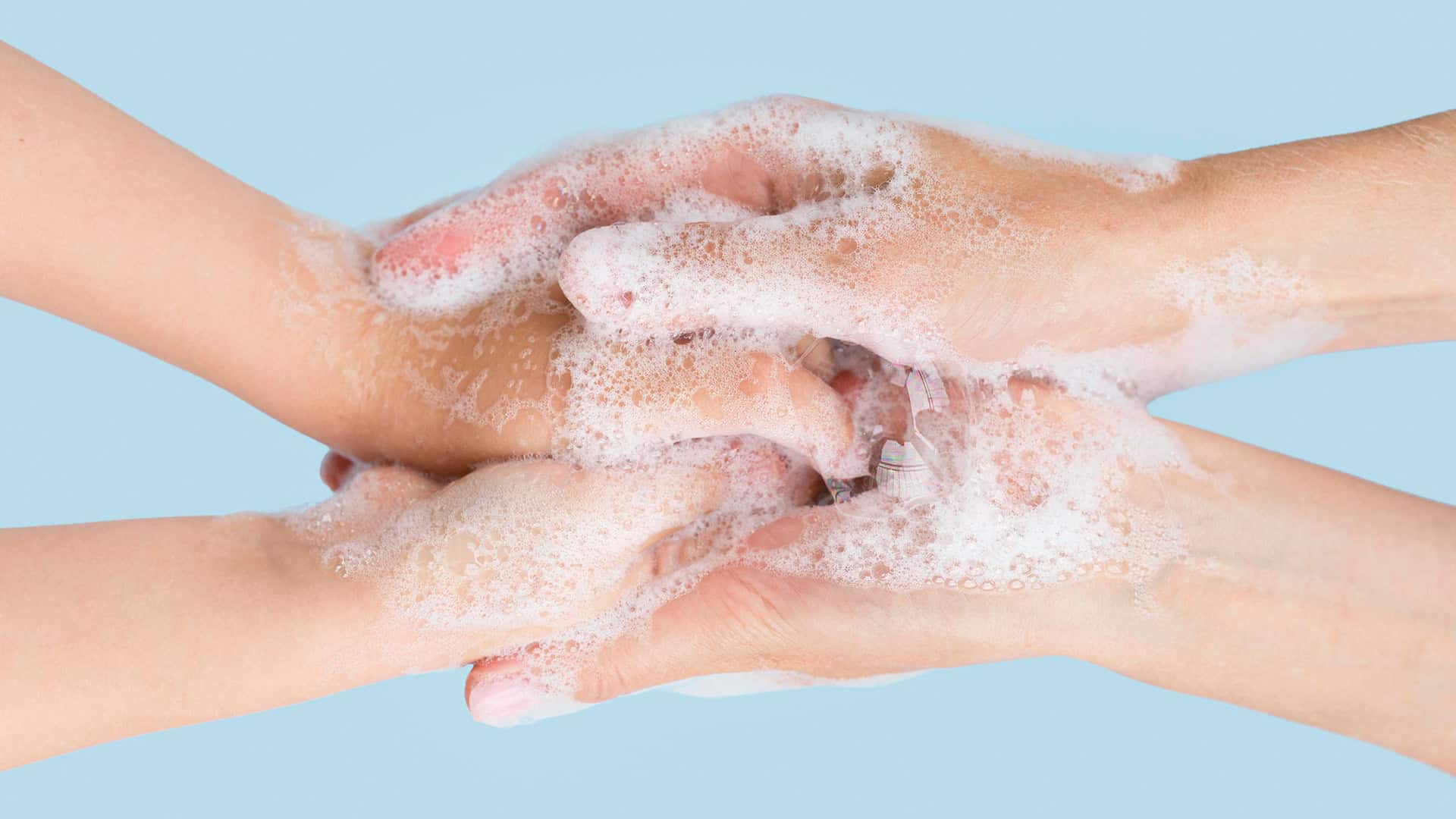 Washing of hands with soap, personal hygiene